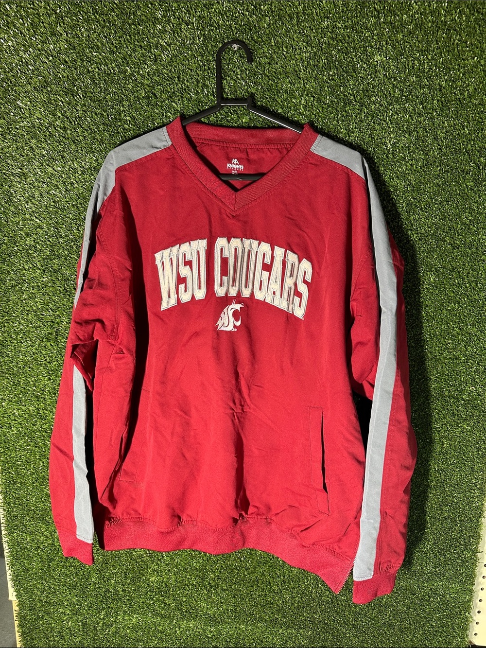 Knights Apparel Red V-Neck WSU Cougars Pullover